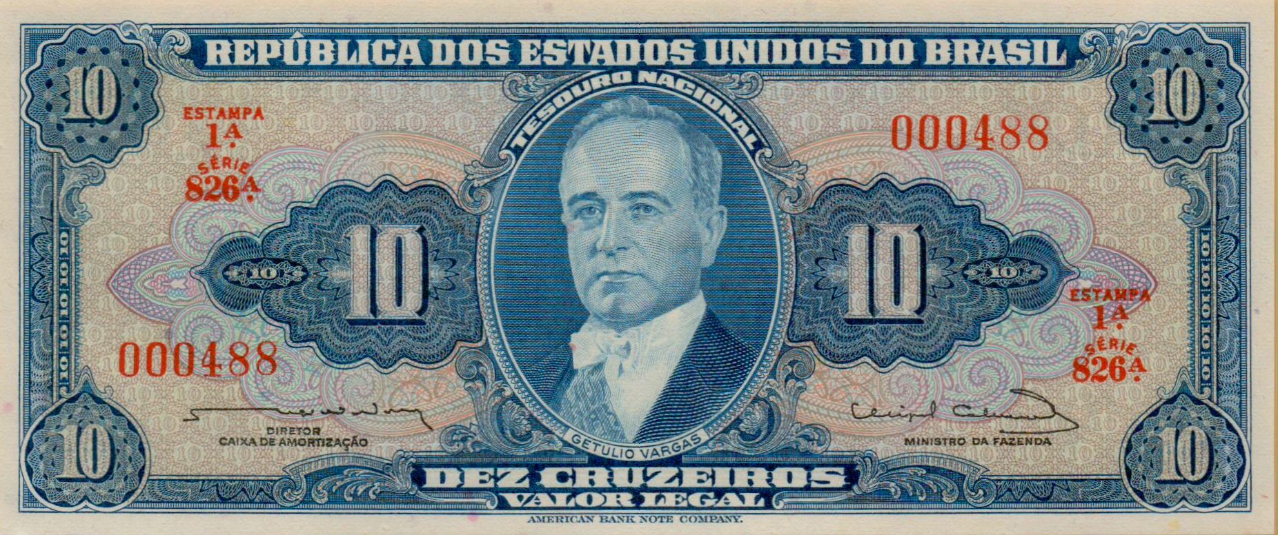 Brazil 10 1961 UNC P-167/b